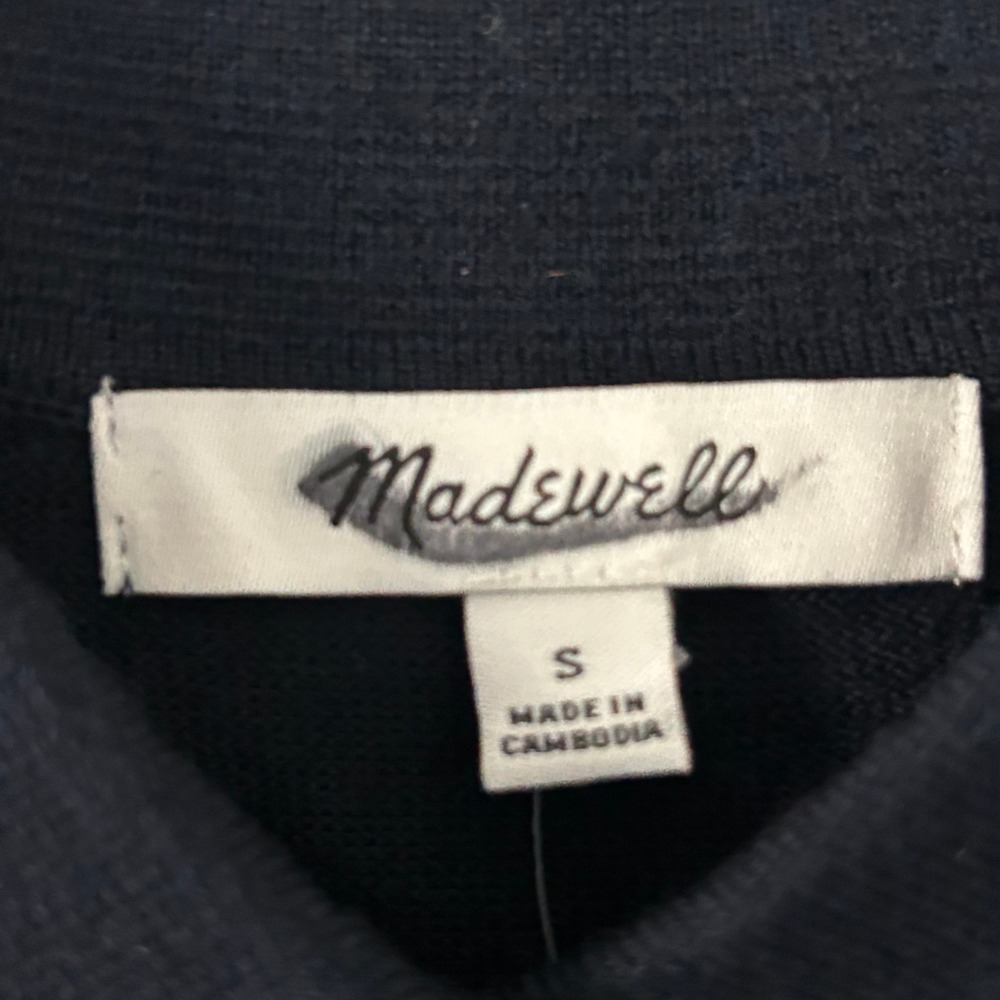Madewell Womens Drop Shoulder Polo Merino Wool Lightweight Sweater S Small New - Picture 6 of 8